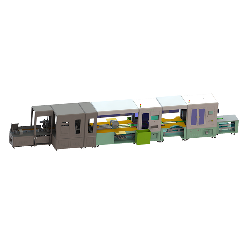 Semi automatic cylindrical battery welding intelligent flexible production line